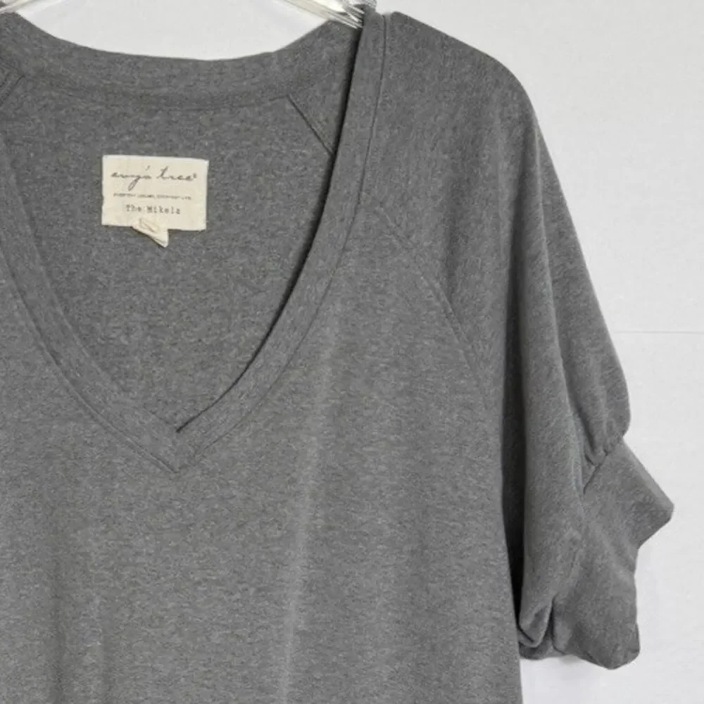 Evie's Tree The Mikela Gray Ruffle Hem Lounge Dress Size XL Pockets Cotton Blend